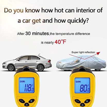 SEAZEN Car Cover 6 Layers, Waterproof Sedan Car Cover with Zipper Door, Snowproof/UV Protection/Windproof, Universal Car Covers Breathable Fabric with Cotton (185" to 200") - Image 5