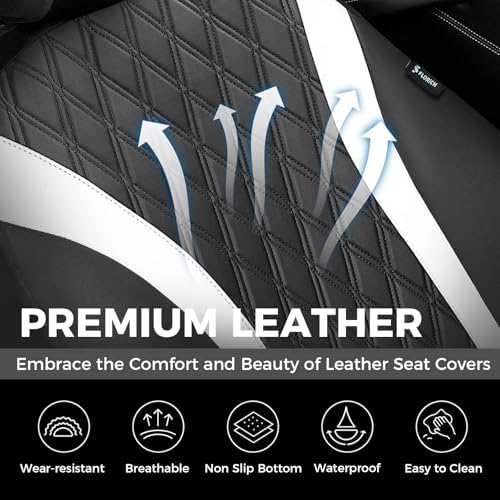 FLORICH Car Seat Covers Front Seat, Leather Seat Covers for Cars, Waterproof Car Seat Protector Breathable, Front Seat Covers for Cars, Automotive Seat Covers Universal Fit for Most Car Truck SUV - Image 5