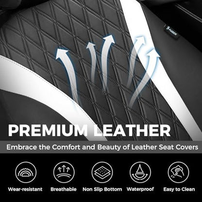 FLORICH Car Seat Covers Front Seat, Leather Seat Covers for Cars, Waterproof Car Seat Protector Breathable, Front Seat Covers for Cars, Automotive Seat Covers Universal Fit for Most Car Truck SUV - Image 5