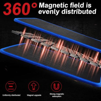 Magnetic Tool Mat Set, Heavy-Duty Magnetic Parts Holder with 4 Sizes Non-Slip Trays, Suitable for Auto Repair and Workshop Organization, Mens Gifts for Mechanics, Car & DIY Enthusiasts (Blue) - Image 6