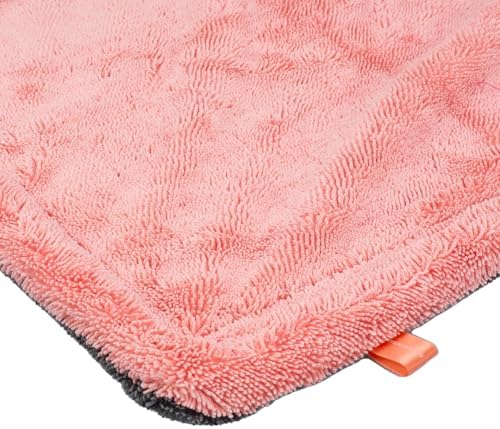 Maxshine 24" x 36" Universal Pink Car Drying Towel – 1200 GSM Rinse-Free Double-Sided Microfiber – Plush, Super Absorbent Towel for Car Wash & Detailing - Image 3