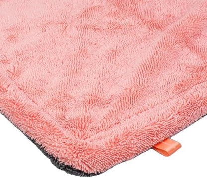 Maxshine 24" x 36" Universal Pink Car Drying Towel – 1200 GSM Rinse-Free Double-Sided Microfiber – Plush, Super Absorbent Towel for Car Wash & Detailing - Image 3