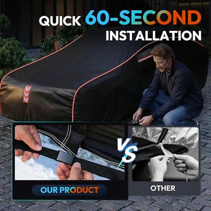 Car Cover Waterproof All Weather 8-Point Fastening for Benz C-Class 2008-25 - Image 3