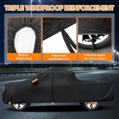 Truck Cover Waterproof All Weather Pickup Car Cover Length up to 210 inch - Image 4