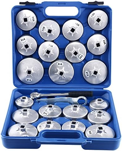 8MILELAKE 23PC Oil Filter Removal Cap Wrench Garage Socket Set Automotive Removal Garage Tool by 8MILELAKE