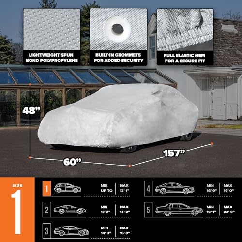 Budge Lite Car Cover, Breathable Dustproof Cover, Fits Sedans up to 157" - Image 4