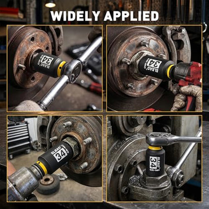 ELEAD 34 mm Socket 1/2" Drive Deep Impact Socket, Metric 6 Point 1/2-inch Drive Impact Axle Nut Sockets, CR-MO Nut Socket Set, Tools for Easy Removal of Axle Shaft Nuts - Image 6