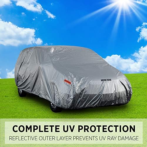 Motor Trend OV-642 TrueShield Waterproof SUV & Van Cover - Heavy Duty Outdoor Fleece-Lined Sonic Coating - Ultimate 6 Layer Protection - Cover Lock Included (XL - max Length 210") - Image 4