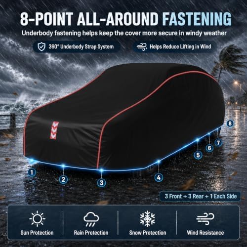 Coupe Car Cover Waterproof All Weather, 8-Point Fastening Fits186-193 in - Image 2