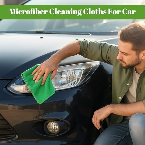 Nuenen Car Microfiber Clean Cloths, Green, 16 x 16 Inch, 60 Pcs - Image 5
