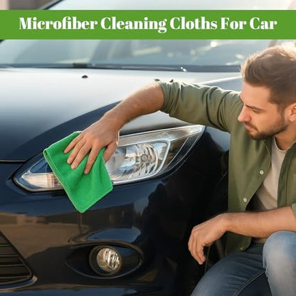 Nuenen Car Microfiber Clean Cloths, Green, 16 x 16 Inch, 60 Pcs - Image 5