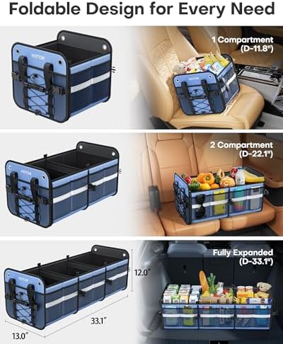 HOTOR Trunk Organizer for SUV – Car Storage Box Collapsible Car Organizer - Image 2
