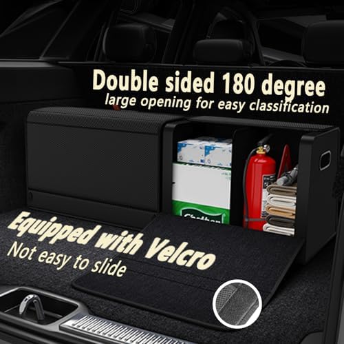 GMQ Car Trunk Organizer for SUV,Car Organizers and Storage with Collapsible Storage, Magnetic Lid Large Capacity for SUV, Truck, MPV (Carbon Black, L-21.5×13×12.5 IN) - Image 3