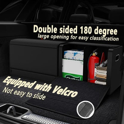 GMQ Car Trunk Organizer for SUV,Car Organizers and Storage with Collapsible Storage, Magnetic Lid Large Capacity for SUV, Truck, MPV (Carbon Black, L-21.5×13×12.5 IN) - Image 3
