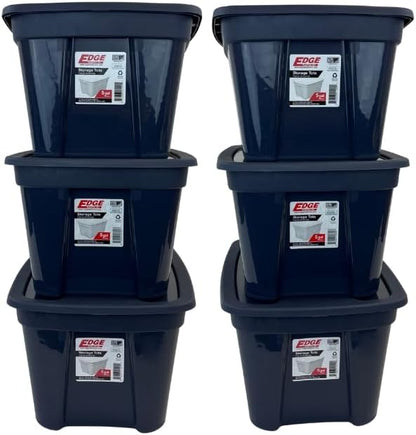 Edge Plastics Classic Storage Tote, durable storage in for home or garage with secure snap lid designed for stacking (6, Ink, 5 Gallon) - Image 7
