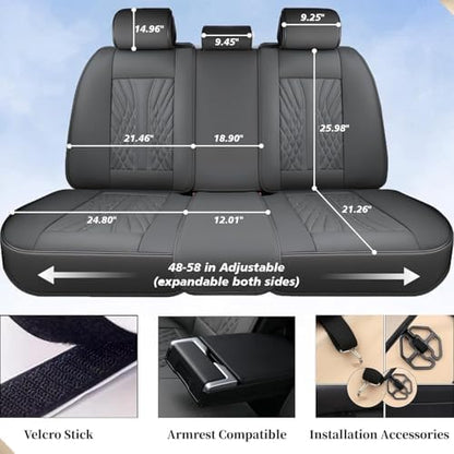 Coverado Car Seat Covers, Car Seat Covers Front Seats, 2-Pack Front Seat Cover, Nappa Leather Waterproof Seat Covers, Car Seat Protectors, Automotive Seat Covers Universal Fit for Most Vehicles - Image 6