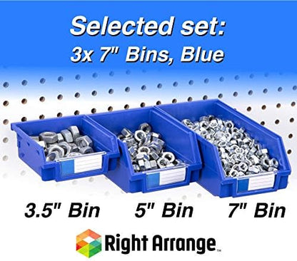 Pegboard Bins – 3 Pack Blue Extra Large - Hooks to Any Peg Board - Organize Hardware, Accessories, Attachments, Workbench, Garage Storage, Craft Room, Tool Shed, Hobby Supplies, Parts - Image 4