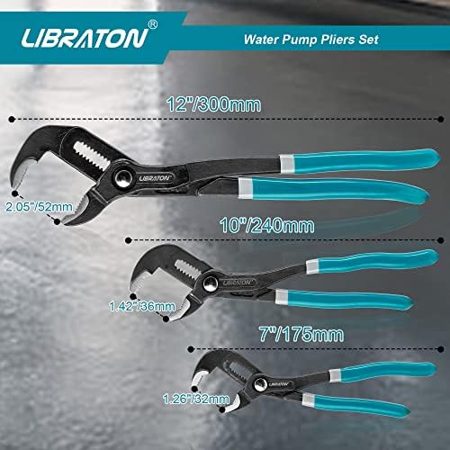 LIBRATON Water Pump Pliers, Groove Joint Pliers Set, Plumbing Pliers - Image 3