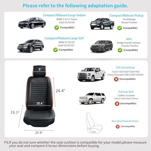 2pc Car Seat Covers, Luxury Car Protectors, Universal Anti-Slip Driver Seat Covers, Edge Wrapping Front Car Seat Covers with PU Leather(Black) - Image 2