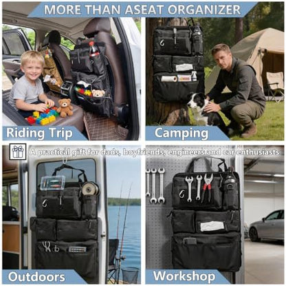 2-Pc Set All in One Car Seat Back Organizer Fit Most Cars SUV Trucks Jeeps - Image 5