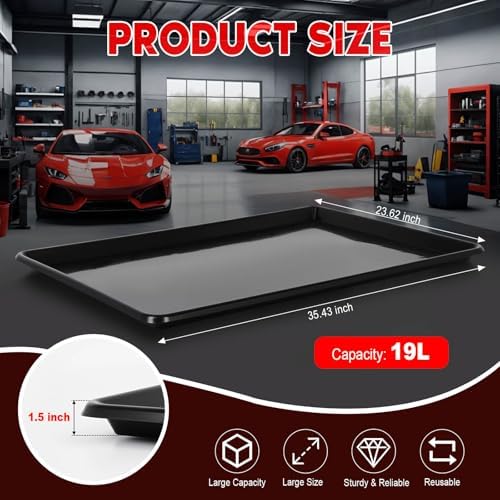 3Pcs extra Large Oil Drip Pan, Oil Drip Tray for Under Car -35.5X24X1.5 In - Image 2