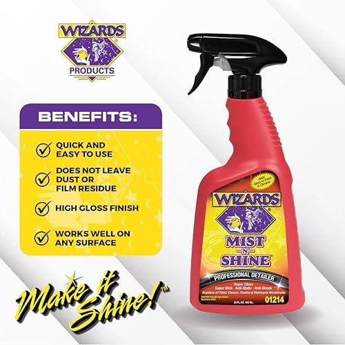 Wizards Motorcycle Cleaning Kit - Bike Wash Foam and Rinse, Quick Detailer Spray, and Bug Remover with Fiber Cloth and Detailing Bag - Portable Motorcycle Wash Kit with Accessories - Image 2