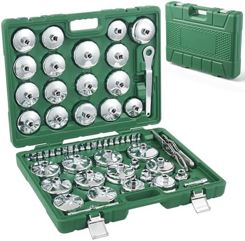 58PCS Oil Filter Wrench Set Stainless Steel 1/2" Drive Cup Remover Tool by Unknown