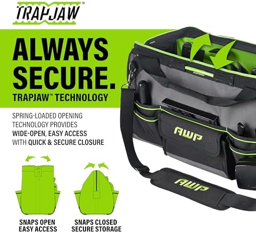 AWP Tool Bags, Premium Tool Bag, Black, Durable Tool Tote, for Professionals and Contractors - Image 2
