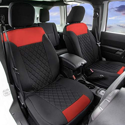 FH Group Car Seat Cover Cushion - 2 Pack Seat Covers for Cars Trucks SUV, Red Black Neosupreme Car Seat Cushions, Car Seat Cover Cushion, Universal Fit Car Seat Protector - Image 2