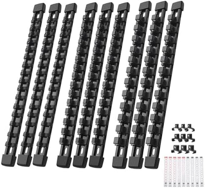 Reniteco 9-Pack Socket Organizer Set, 1/4" x 48 3/8" x 45 1/2" x 36 Clips by Reniteco