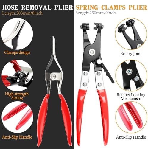 355PCS 17 Sizes Spring Band Hose Clamps Assortment with Two Pliers Tool - Image 5