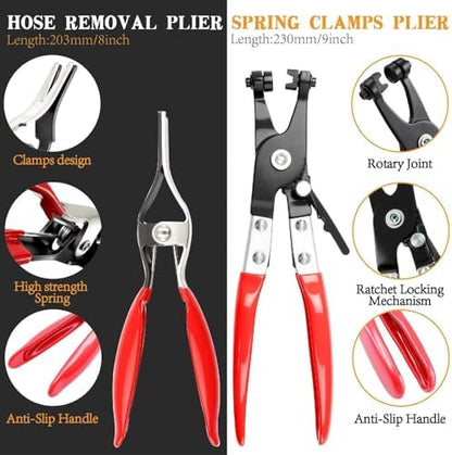 355PCS 17 Sizes Spring Band Hose Clamps Assortment with Two Pliers Tool - Image 5