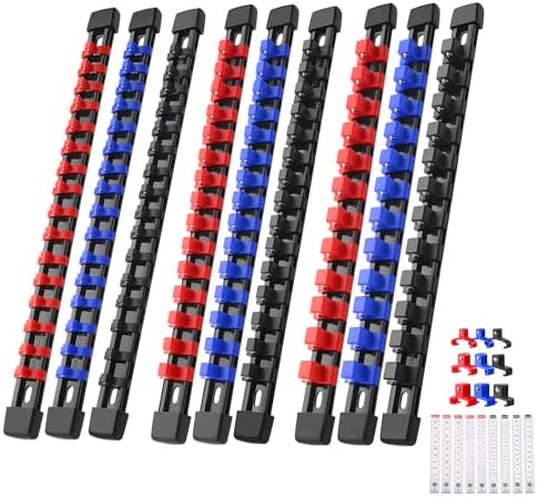 Reniteco 9-Pack Socket Organizer Set, 1/4" x 48 3/8" x 45 1/2" x 36 Clips by Reniteco