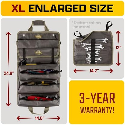 Ryker PRO Heavy Duty Motorcycle Tool Roll Up Bag w/Socket Wrench Organizer - Image 3
