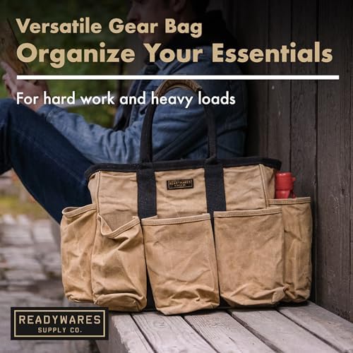 Readywares Supply Bag | 14" Waxed Canvas Gardening Tool Tote with Pockets - Image 3