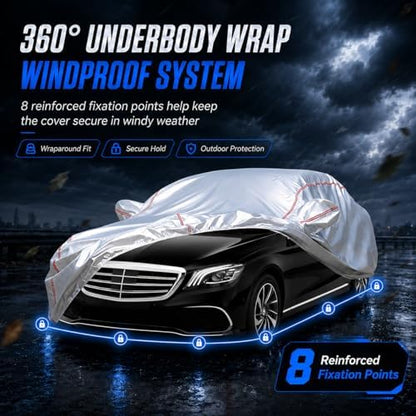 Car Cover Waterproof All Weather, 8-Point Fastening for -Benz S-Class - Image 2