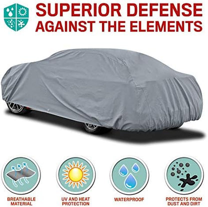 Motor Trend Breathable Lightweight Car Cover, Anti-Moisture Build-Up Water-Resistant Scratch-Resistant Travel-Friendly, Universal Fit for Cars SUVs Trucks Vans All-Weather Outdoor/Indoor, (S) 157" L - Image 4