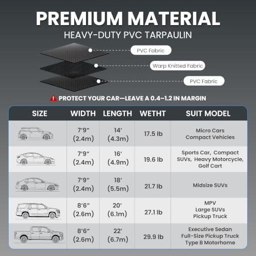 7'9" x 14' Garage Floor Mat, 610GSM PVC Containment Mat for Cars - Image 2