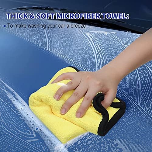 Lsyomne 62'' Car Wash Brush Mop Kit with Long Handle Microfiber Car Washing Tool kit Detailing Brush Car Wheel Tire Cleaning Brush Windshield Squeegee Car Duster Towel for Cars Truck, SUV, RV - Image 6