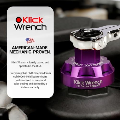 2 Stage 64mm Oil Filter Wrench | 25Nm Torque Limiting & 3/8 Drive Socket | 6061-T6 Billet Aluminum Purple Tool | For Toyota, Lexus and Scion 64mm 14 Flute Cartridge Caps - Image 6