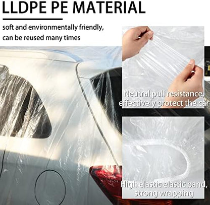 Tallew 18 Pcs Universal Plastic Car Cover Bulk, 12. 5 x 21. 7ft - Image 5