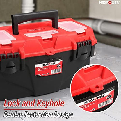 MAXPOWER 3-Pack Tool Boxes 13",15", 17", Removable Trays, Portable Storage - Image 6