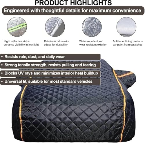 Full Hail Protector Car Cover for Cabrio 1979–2002, Specialized Padded Anti Hail Thickened Cotton EVA Full Car Cover g7hg6 - Image 7