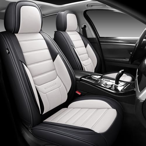 MINGBRON Seat Covers, Car Seat Covers Front Seats, Car Seat Cover, Car Seat Protector Waterproof, Car Seat Cushion Nappa Leather, Black Seat Covers Carseat Cover Universal Fit for Most Cars by MINGBRONCARSEATCOVER