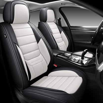 MINGBRON Seat Covers, Car Seat Covers Front Seats, Car Seat Cover, Car Seat Protector Waterproof, Car Seat Cushion Nappa Leather, Black Seat Covers Carseat Cover Universal Fit for Most Cars by MINGBRONCARSEATCOVER