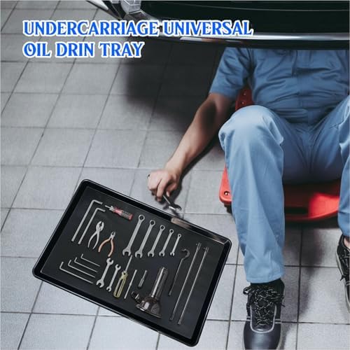 3 Pack Extra Large Oil Drip Pans for Under Car Black Plastic Tray - Image 6