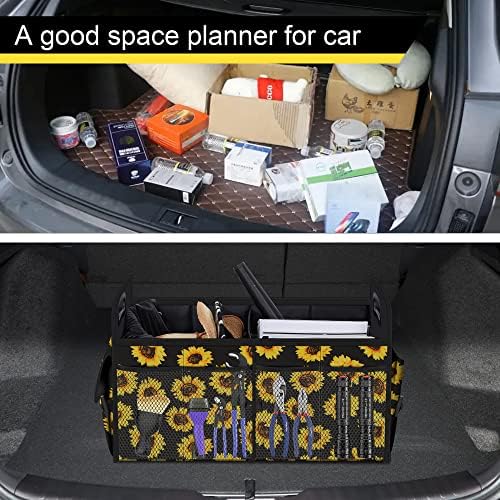 Femuar Car Trunk Organizer with 72L Large Capacity Waterproof Collapsible and 11 Pockets, Trunk Organizer for Car SUV/Jeep/Sedan, Large Size, Sunflower - Image 6