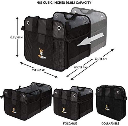 Tuff Viking Convertible SUV Trunk Organizer | Truck Bed Organizer for SUVs, Autos, Trucks and Jeeps with Tie Down Straps - Image 3