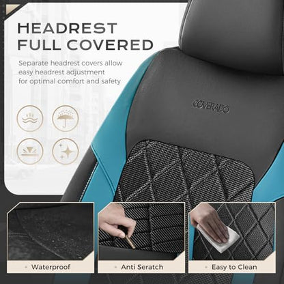 Coverado Car Seat Covers, Seat Covers Full Set, 5 Seats Automotive Seat Cover, Mesh Breathable Seat Protectors, Universal Fit for Most Cars - Image 4