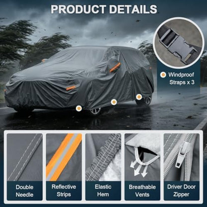 GUNHYI 16 Layers Hatchback Car Cover Waterproof All Weather Heavy Duty - Image 3